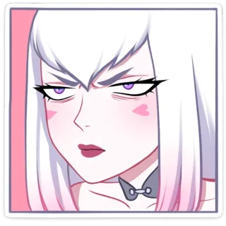 😠 anime, sticker, girl, cartoon telegram sticker