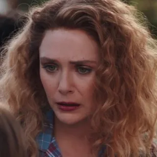 😦 Wanda Maximoff WandaVision Ванда Максимофф, Алая Ведьма, Marvel, Персонаж, ВандаВижен, Элизабет Олсен whatsapp sticker