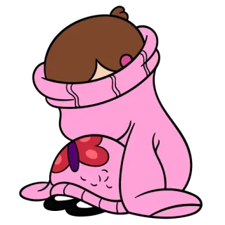 😔 Mabel Pines Gravity Falls カートゥーン, メイベル・パインズ, グラビティフォールズ, セーター, アニメ, 眠い telegram sticker