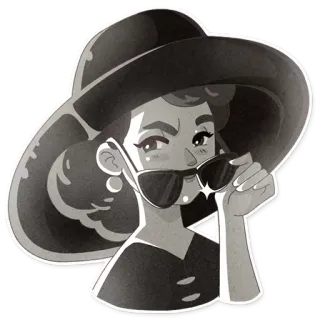 🤨 woman, hat, sunglasses, fashion, style, elegant whatsapp sticker