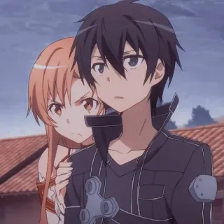 ❤️ Kirito and Asuna Sword Art Online Anime, Sword Art Online, Kirito, Asuna, Personagens, Fantasia telegram sticker