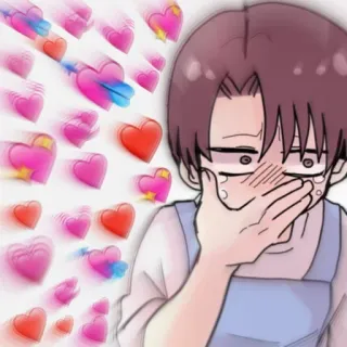 😍 Anime, Corações, Amor, Afeição, Corando, Fofo, Mangá telegram sticker