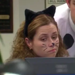 🗞 Pam Beesly The Office Katze, Halloween, Kostüm, The Office, Pam telegram sticker