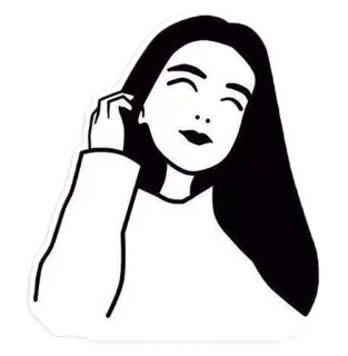 😊 frau, illustration, zeichnung, porträt, aufkleber, cartoon whatsapp sticker