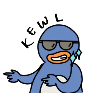 😎 pingouin, cool, lunettes de soleil, dessin animé, animal, drôle, style telegram sticker