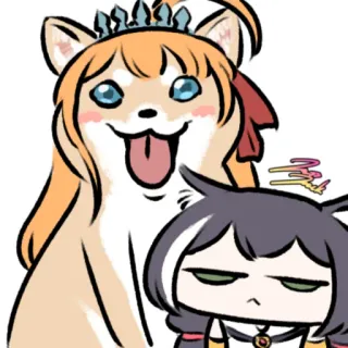 😣 собака, аниме, мультфильм, стикер whatsapp sticker