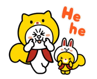 😌 He he animal, cute, funny, bunny, character, cartoon telegram sticker