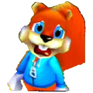😱 Conker Conker's Bad Fur Day squirrel, video game, nintendo 64, conker, cartoon telegram sticker