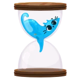 ⏳ песочные часы, кот, таймер, синий, мультфильм, милый, животное telegram sticker