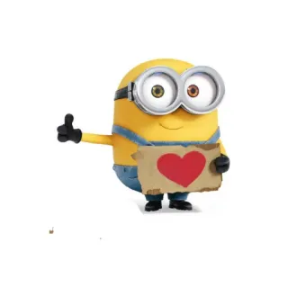 👍 Minion Minion, Dessin animé, Coeur, Amour, Moi, moche et méchant telegram sticker