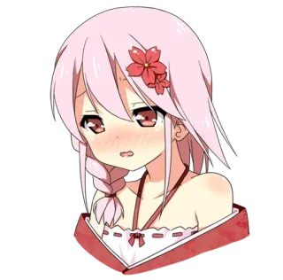 😓 Anime, Desenho animado, Garota, Ruborizar, Fofo, Ilustração whatsapp sticker