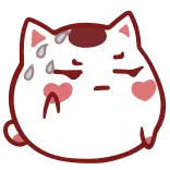 😒 kucing, binatang, imut, kawaii, keringat, malu whatsapp sticker