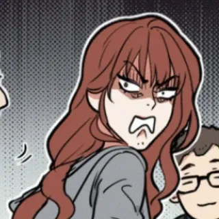 🧶 angry, annoyed, character, cartoon, woman, comic telegram sticker