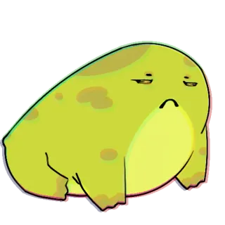 🙁 Frosch, Cartoon, Tier, Meme, Traurig, Grün telegram sticker