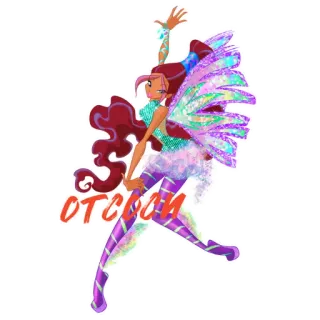 😙 OTCOOM 妖精, 翼, キラキラ, 魔法, 漫画, キャラクター, アニメ telegram sticker