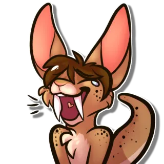 😂 cartoon, animal, character, ears, feline, smiling telegram sticker