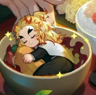 🌟 Rengoku Demon Slayer anime, cartoon, cute, rengoku, demon slayer, sleepy telegram sticker