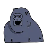 🦍 animal, gorilla, cartoon, ape, mammal, zoo telegram sticker