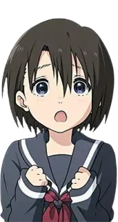 🥺 anime, garota, uniforme escolar, fofa, chocada, surpresa telegram sticker