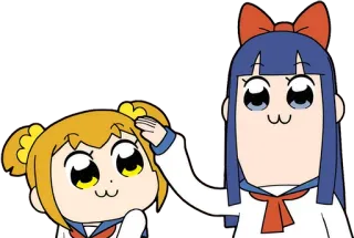 💆 Popuko and Pipimi Pop Team Epic anime, comedy, manga, satire, Pop Team Epic, Popuko, Pipimi telegram sticker