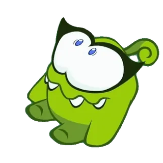 😢 Om Nom Cut the Rope อม นอม, คัทเดอะโรป, สัตว์ประหลาดสีเขียว, ลูกอม, วิดีโอเกม, เกมมือถือ whatsapp sticker