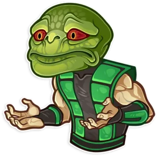 😕 Reptile Mortal Kombat reptiel, Mortal Kombat, ninja, hagedis, vechter telegram sticker