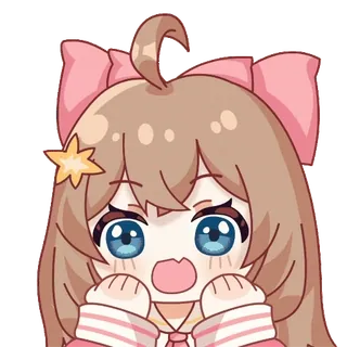 😘 Fille anime, Dessin animé, Chibi, Kawaii, Mignon, Autocollant whatsapp sticker