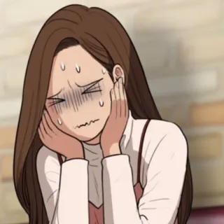 🛍 Anime, Mädchen, besorgt, Schweiß, nervös telegram sticker