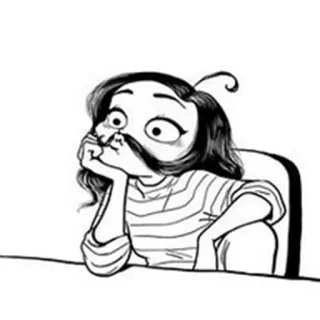 😕 Cartoon, Frau, Lustig, Skurril, Gelangweilt, Verspielt telegram sticker