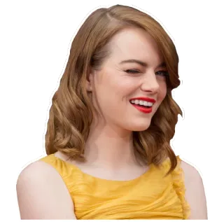 👄 Emma Stone Attrice, Ritratto, Celebrità, Occhiolino telegram sticker