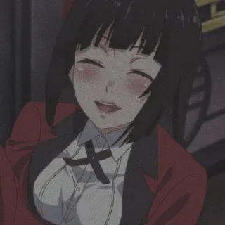 🤑 Yumeko Jabami Kakegurui anime, fille, souriante, Kakegurui, Yumeko Jabami, jeux de hasard whatsapp sticker