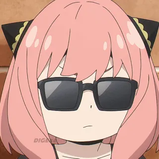 😎 Anya Forger Spy x Family Anime, Ragazza, Spy x Family, Anya, Anya Forger, Occhiali da sole telegram sticker