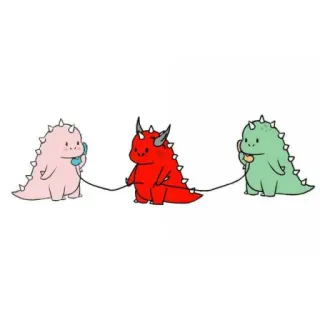 🤍 dinosaur, kawaii, cute, cartoon, phone telegram sticker