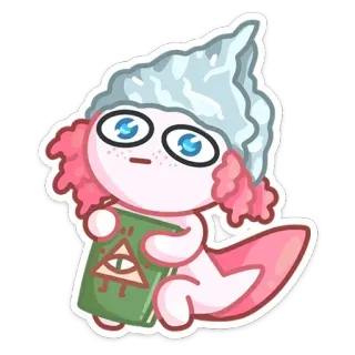 👁‍🗨 axolotl, créature, mignon, fantaisie, animé, autocollant whatsapp sticker