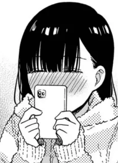 🙈 Manga, Anime, Chica, Teléfono, Lindo telegram sticker
