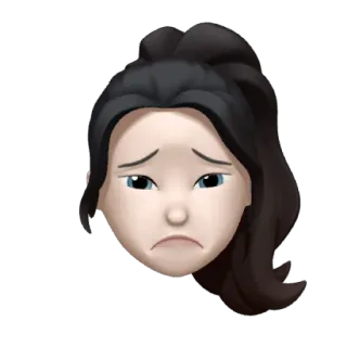 🎡 Emoji, Triste, Mulher, Rosto, Expressão, Arte digital telegram sticker
