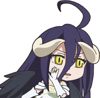 🤫 Albedo Overlord anime, chibi, fanart, albedo, overlord telegram sticker