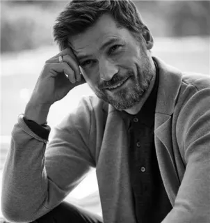 ◼ Jaime Lannister Game of Thrones ator, retrato, homem, Nikolaj Coster-Waldau, barba, sorriso telegram sticker