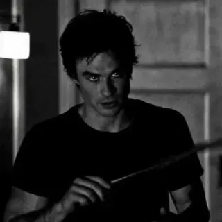 ▪️ Damon Salvatore The Vampire Diaries Ian Somerhalder, wampir, nadprzyrodzone, aktor, serial TV, postać telegram sticker