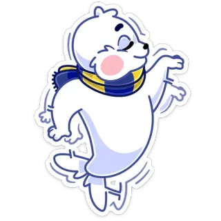 💃 ours, mignon, danse, écharpe, dessin animé whatsapp sticker