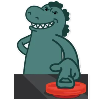 😬 dinosaur, cartoon, button, monster telegram sticker