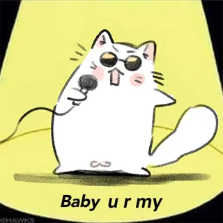 🎤 Baby u r my chat, chant, micro, lunettes de soleil, mignon, adorable, bébé telegram sticker