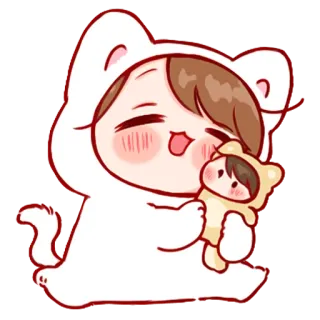 💞 lindo, kawaii, gato, animal, niño whatsapp sticker