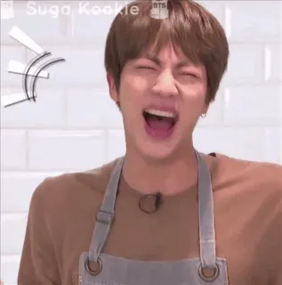 😆 Suga Kookie koken, persoon, reactie, schreeuwen, kpop telegram sticker