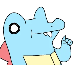 ☝️ Totodile Pokemon Pokémon, Totodile, Desenho animado, Anime, Video game telegram sticker