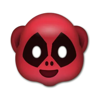 🐵 monkey, red, emoji, animal, cartoon telegram sticker