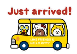 🚌 Just arrived! Line Friends, Hello Kitty, bus, cute, cartoon telegram sticker