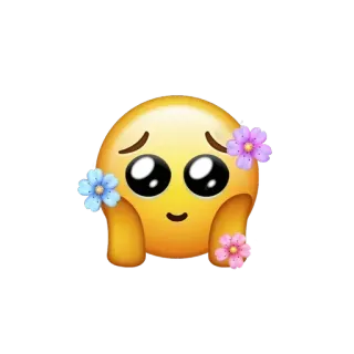 ❤️ emoji, cute, kawaii, flowers, digital art, sticker telegram sticker