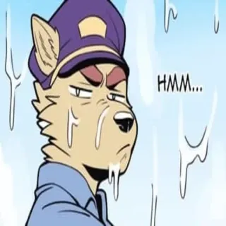 🤔 HMM... anthropomorphic, dog, police, officer, thinking whatsapp sticker