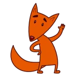 👋 fuchs, tier, cartoon, orange, winkend telegram sticker